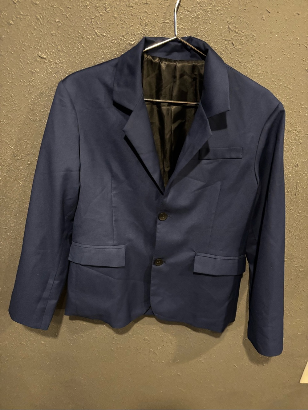 Men's SHEIN Navy Two-Button Blazer